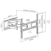 Brateck Economy Solid Full Motion TV Wall Mount for 37'-70' Up to 50kgLED, LCD Flat Panel TVs, Fit Curved TV, 510x660x430mm