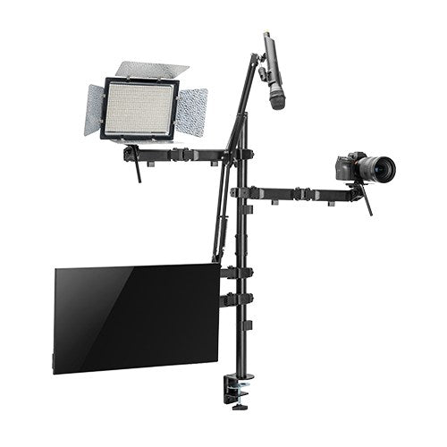 Brateck Single-Monitor All-in-One Studio Setup Desktop Mount Fix 17'-32' Up to 9kg, Fit Curved Monitor, 897x120x1000mm (LS)