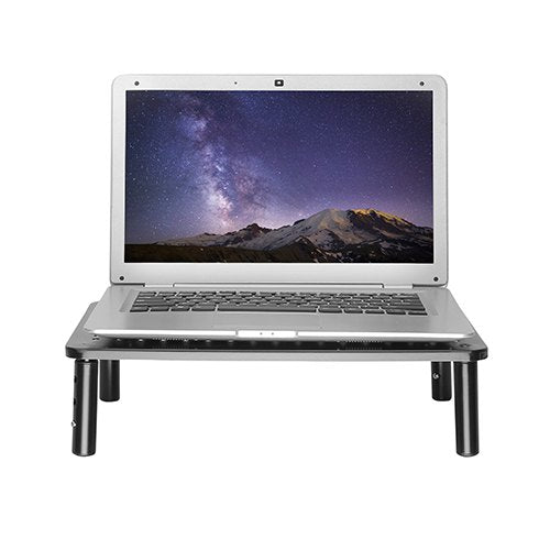 Brateck Height Adjustable Steel Monitor/Laptop Stand (370x235x120mm) Fit Screen Size 13'-32' Weight CapacityUp to 20kg- Black