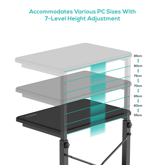 mbeat® activiva Height Adjustable PC & Printer Storage Stand Black Adjustable Shelf Height: 55/60/65/70/75/80/85cm Package Weight: 8.10kg