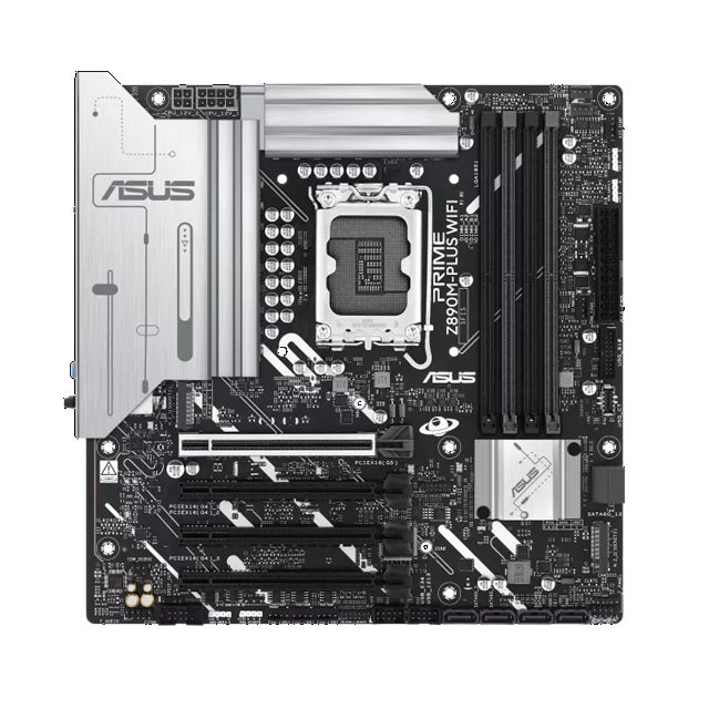 ASUS PRIME Z890M-PLUS WIFI-CSM LGA1851 mATX Motherboard, DDR5 256GB, PCIe 5.0, 3×M.2, 2.5GbE, Wi-Fi 7, USB 20Gbps Type-C