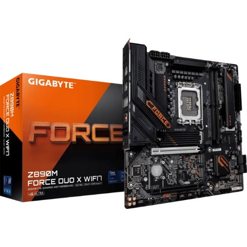 Gigabyte Z890M FORCE DUO X WIFI7 MB Intel LGA 1851 ATX Motherboard, 4x DDR5 ~256GB, 3x PCI-E x16, 4x M.2, 4x SATA, 5x USB 3.2, 1x USB-C, 4x USB 2.0