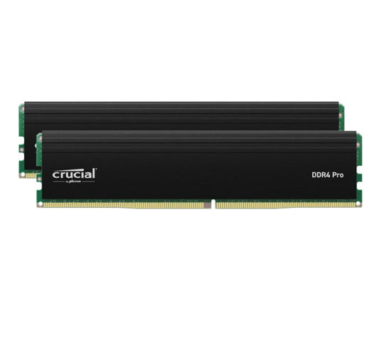 Crucial Pro 32GB (2x16GB) DDR4 UDIMM 3200MHz CL22 Black Heat Spreader Support In