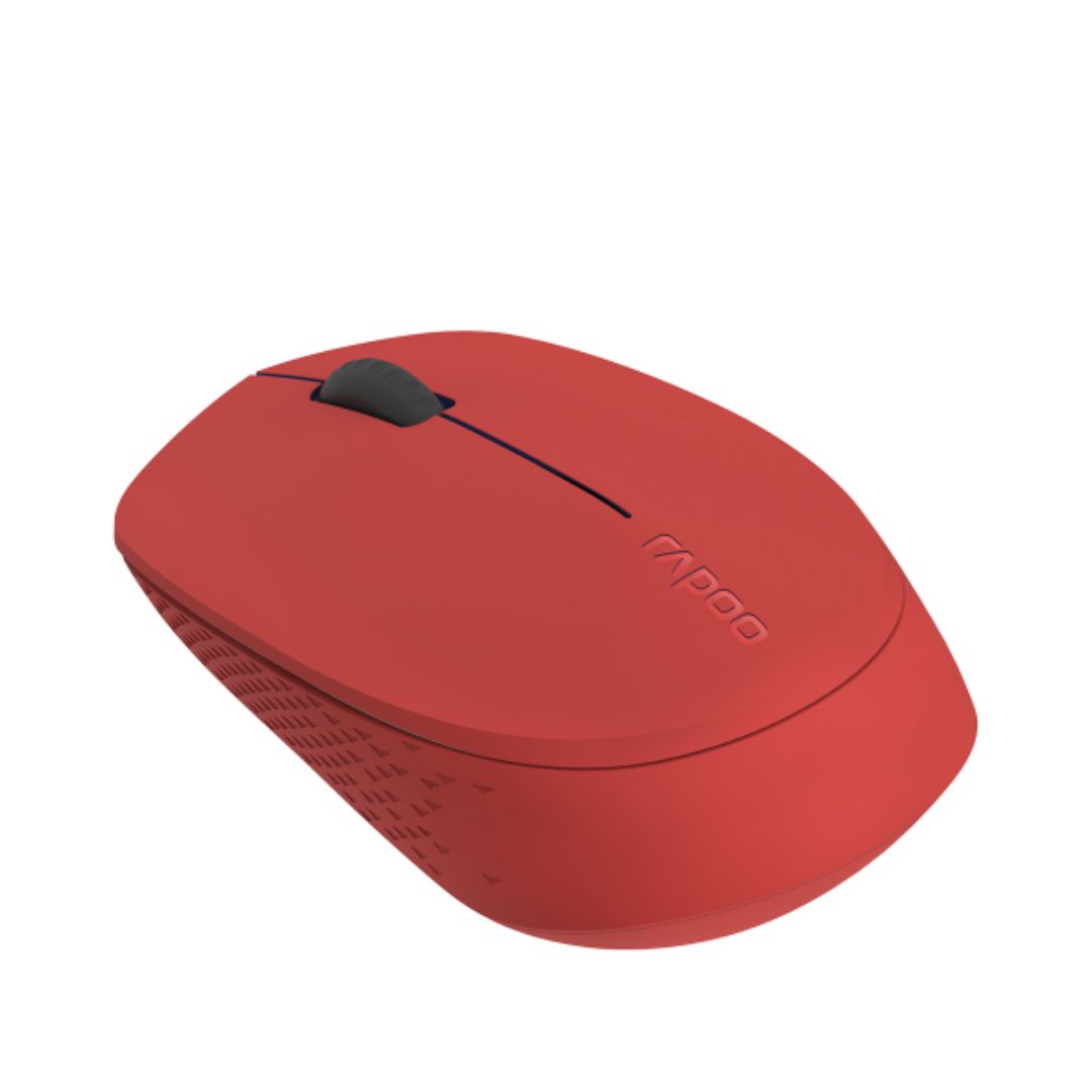RAPOO M100 Multi-Mode Wireless Mouse — 2.4GHz & Bluetooth 3/4, Quiet Click, 1300dpi, Red