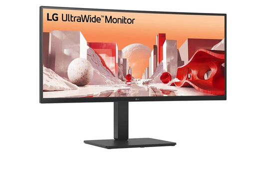 LG 34" UltraWide QHD Curved IPS Monitor — HDR10, sRGB 99%, USB-C PD 90W, RJ45, Speakers, Height/Tilt/Swivel Stand
