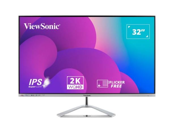 ViewSonic 32' 2K QHD (2560 x 1440) Business Professional Ultra Thin Stylish, Elegant,SuperClear IPS, low energy 36w, 3YARW