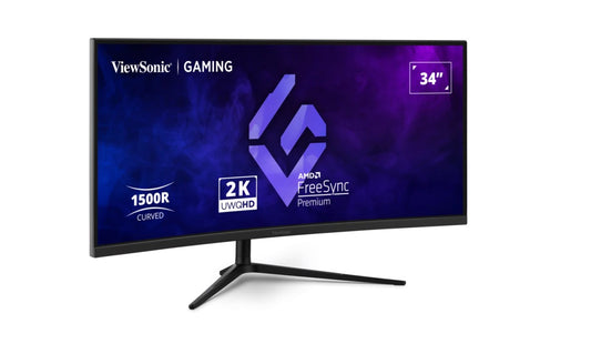 ViewSonic 34' Curved 3440x1440, 180Hz 1ms 1500R, HDR10, Adaptive Sync, 2x HDMI,