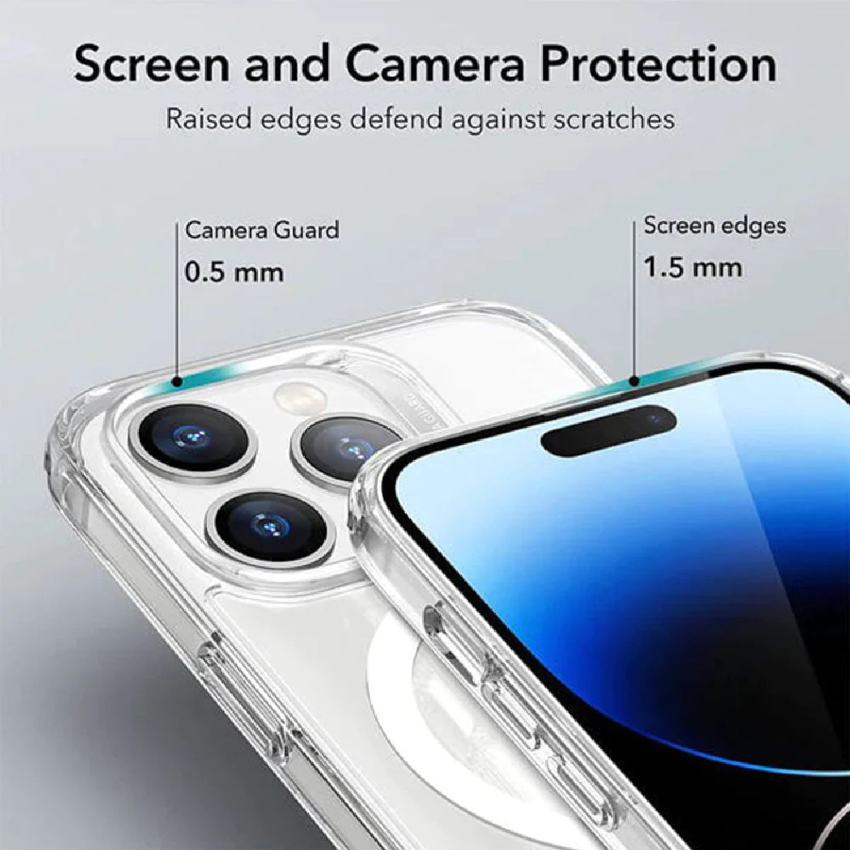 Phonix Apple iPhone 15 Pro (6.1') Clear Rock Shockproof Case With MagSafe - Ultra-thin, Lightweight, Non-slip, Crystal Clear, 10 Years Warranty