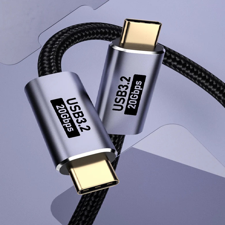 USP BoostUp Cafule Braided USB-C to USB-C (3.2 Gen2) Charge & Video Cable (1.5M) -Black,5A/100W PD,20Gbps,8K/60Hz,USB-C Compatibility,5 Years Warranty