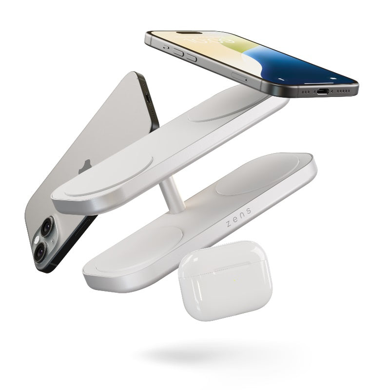 OtterBox 60W Zens Quattro Charger Pro 4 - White (78-81526), Qi2 Wireless Charging, Charge 4 Devices Simultaneously, 3 Years Warranty.