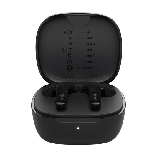 Belkin SoundForm Motion 2 True Wireless Earbuds - Black(AUC010fqBKV2),33 Hours Playtime,Bluetooth 5.3 Pairing,IPX5-Rated,12mm Drivers,2 Years Warranty