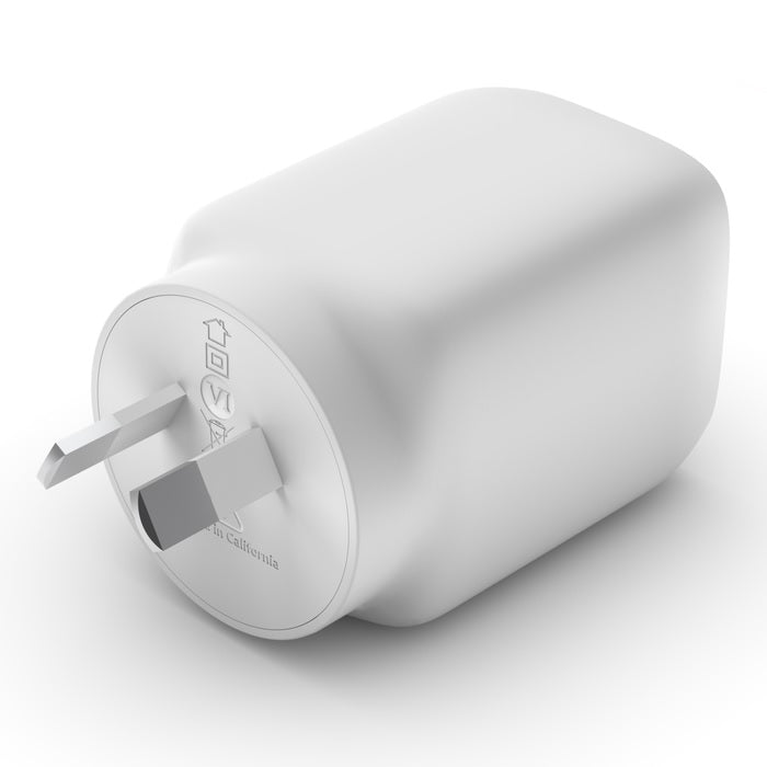 Belkin BoostCharge Pro Dual USB-C GaN Wall/Laptop Charger with PPS 65W - White(W