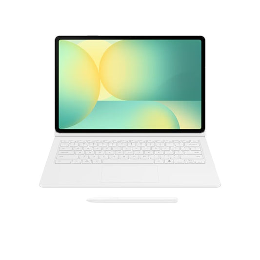 Samsung Galaxy Tab S10 FE+ Book Cover Keyboard with Trackpad - White(EF-DX625UWEGWW), Magnetic, Effortless Comes In 150°, AI Key, 6 Months Warranty