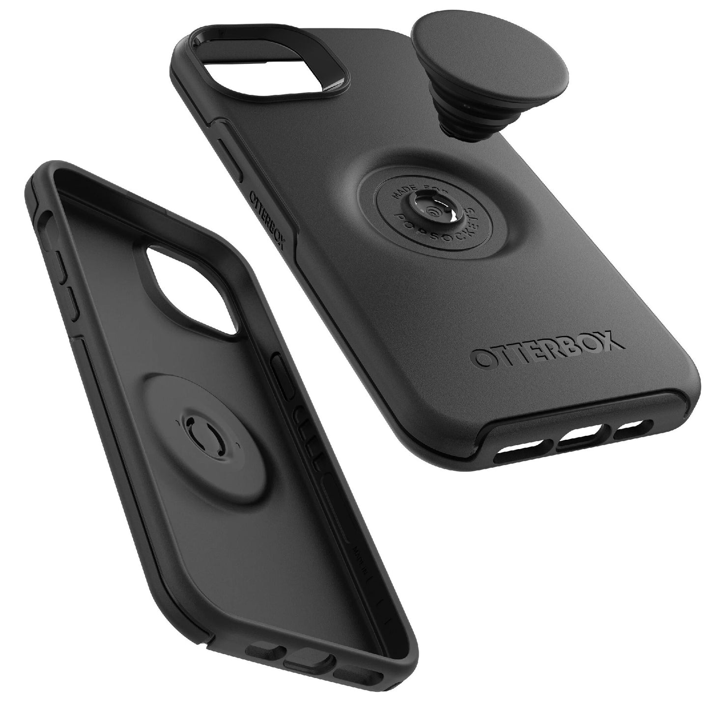 OtterBox Otter + Pop Symmetry Apple iPhone 14 Plus Case Black - (77-88743), DROP+ 3X Military Standard, Swappable PopGrip, 7 Years Warranty