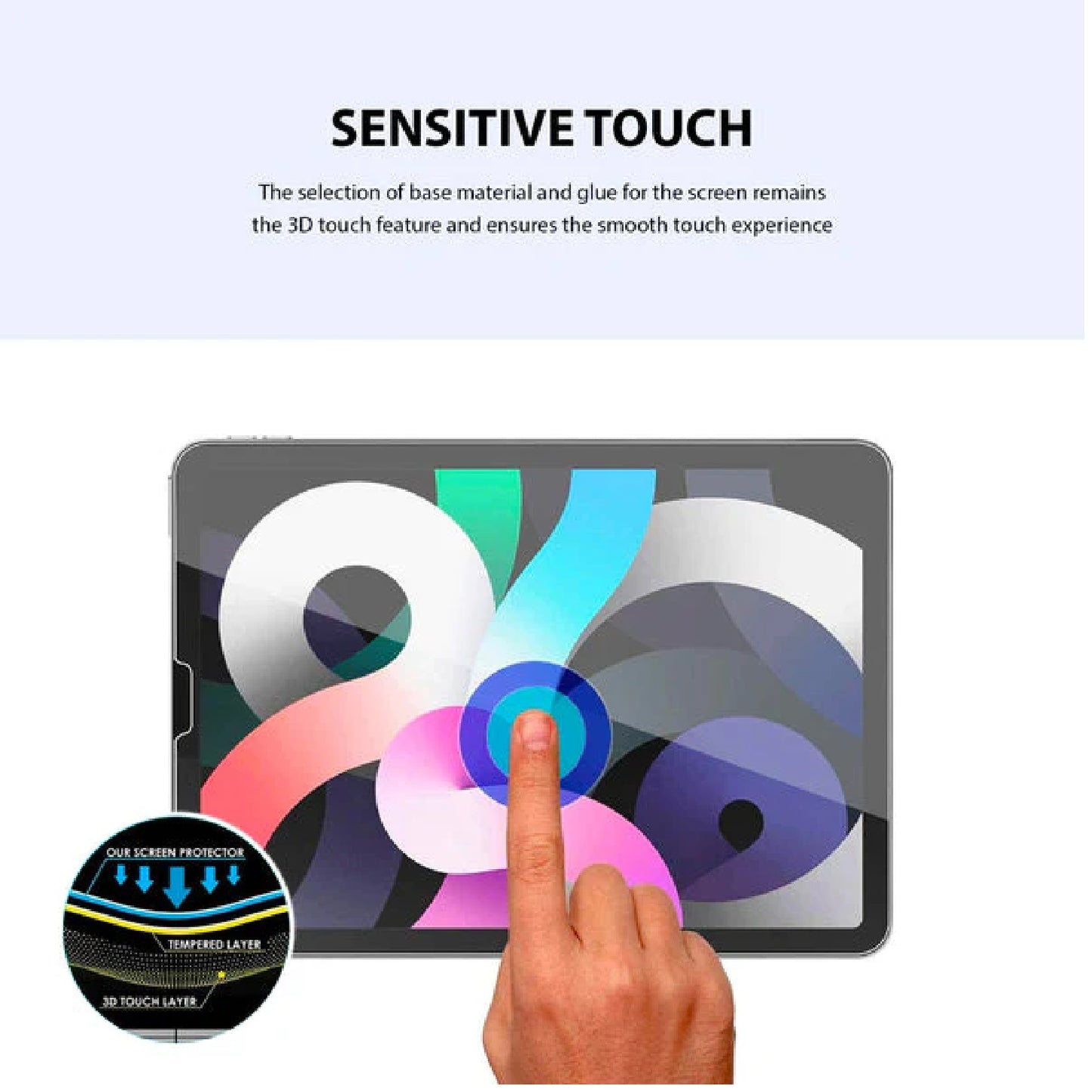 USP Apple iPad Air (10.9') (5th/4th Gen) / iPad Pro (11') (4th/3rd Gen) Tempered Glass Screen Protector : Full Coverage, 9H Hardness, Bubble-free