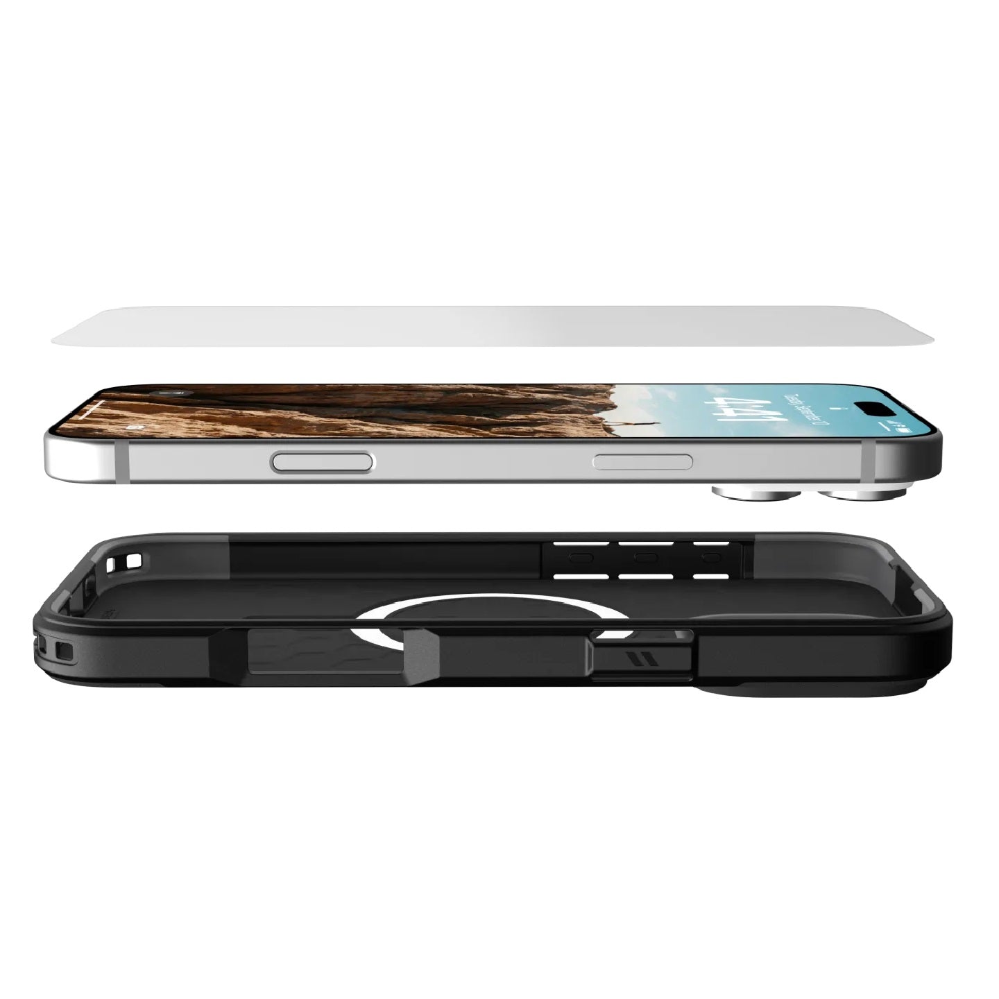 UAG Shield Apple iPhone 16 (6.1') Tempered Glass Screen Protector - Clear (14436511NA), Antimicrobial,Scratch Resistant, 1 Year Warranty