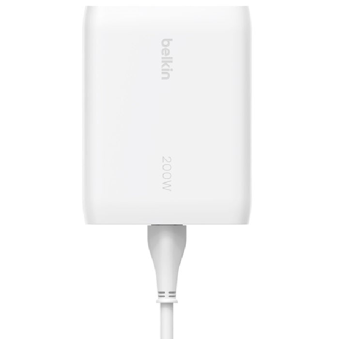 Belkin BoostCharge Pro 200W 4-Port USB-C GaN Desktop Charger - White (WCH015AUWH