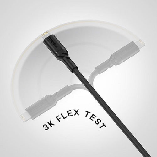 OtterBox Lightning to USB-A (2.0) Cable (1M) - Black (78-52525), 3 AMPS (60W), MFi, 3K Bend/Flex, 480Mbps Transfer, Durable, 2 Years Warranty