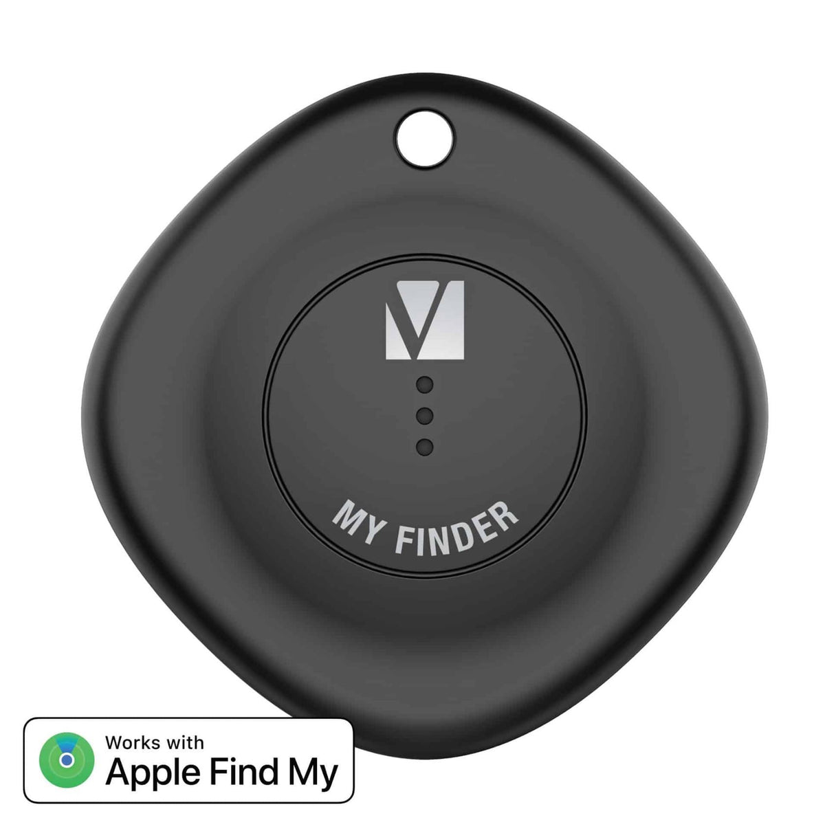 Verbatim Bluetooth Tracker My Finder Black, IP66, IOS Iphone, Ipad, Macbook, Long Life, Pets, Kid, Luggage, Backpack Apple Find My Retail Pack 66840
