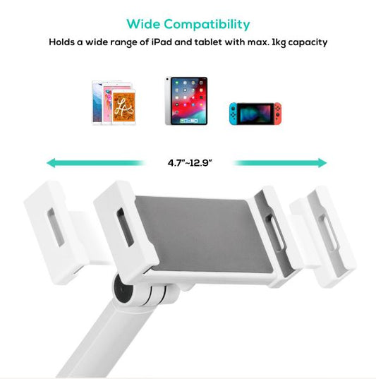 mbeat® activiva Universal iPad & Tablet Tabletop Stand Universal Fit Freestyle Adjustment Material:Aluminium, Plastic Package Weight:1.24kg
