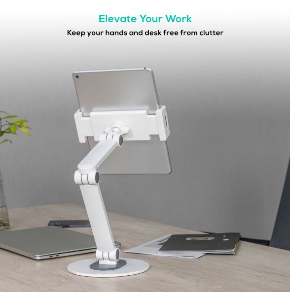 mbeat® activiva Universal iPad & Tablet Tabletop Stand Universal Fit Freestyle Adjustment Material:Aluminium, Plastic Package Weight:1.24kg