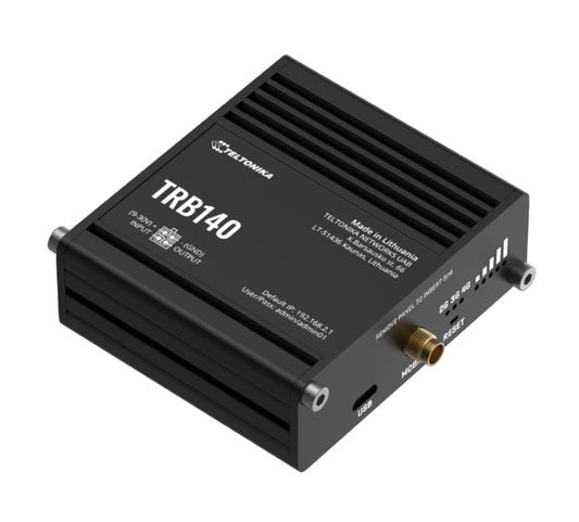 Teltonika TRB140 Industrial Rugged LTE Gateway, 4G/LTE (Cat 4), Compatible with Industrial DNP3 & Modbus Communication Protocols, PSU included