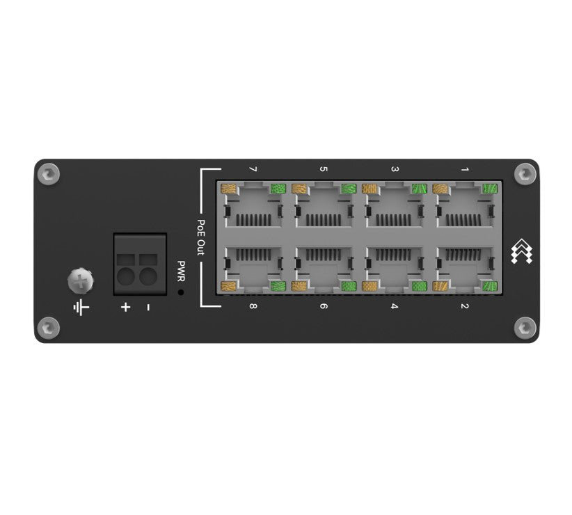 Teltonika TSW040 - 8-port PoE+ Switch (7-57 VDC, or 44-57 VDC for PoE-out) Integ