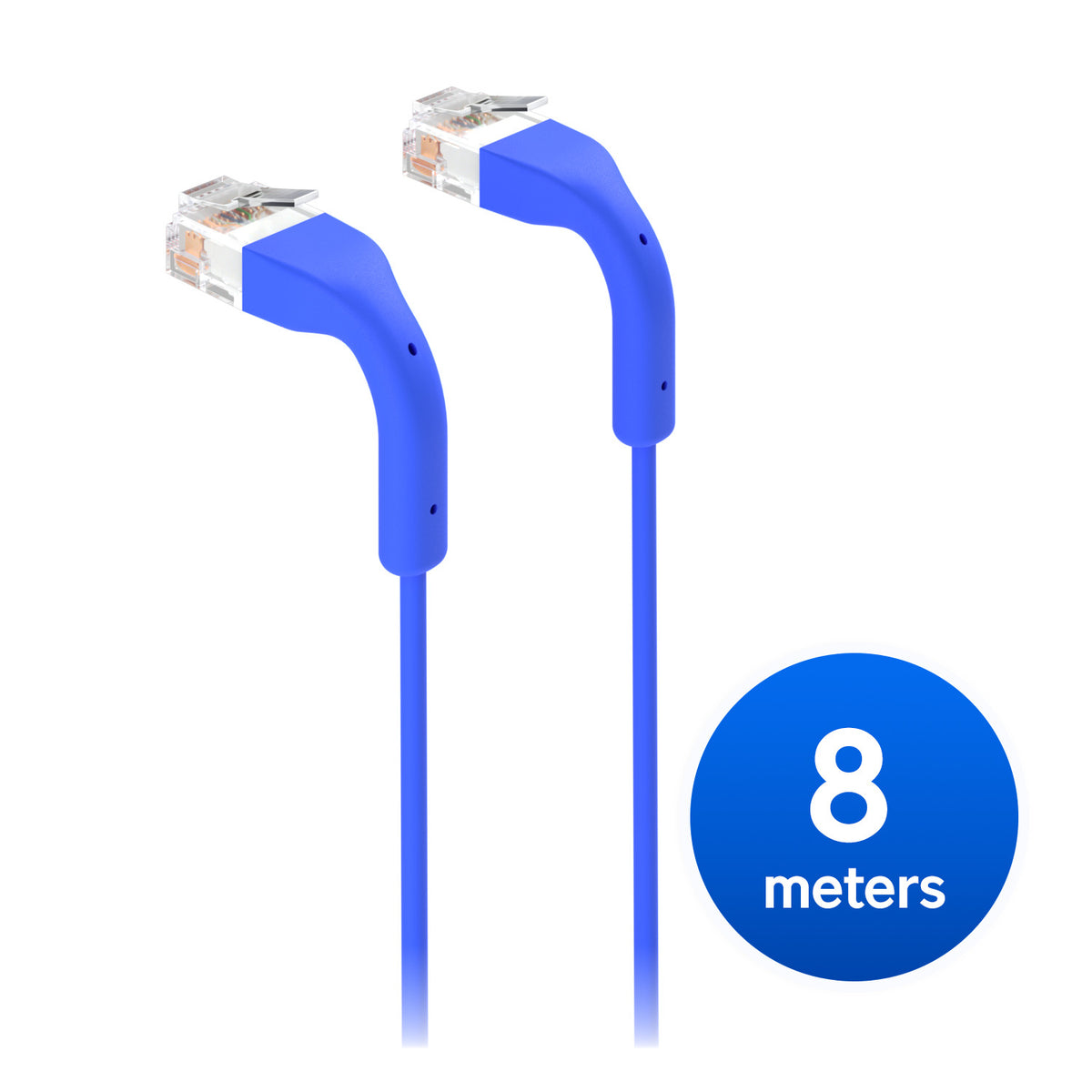 UniFi Patch Cable 8m Blue, Both End Bendable to 90 Degree, RJ45 Ethernet Cable, Cat6, Ultra-Thin 3mm Diameter U-Cable-Patch-8M-RJ45-BL