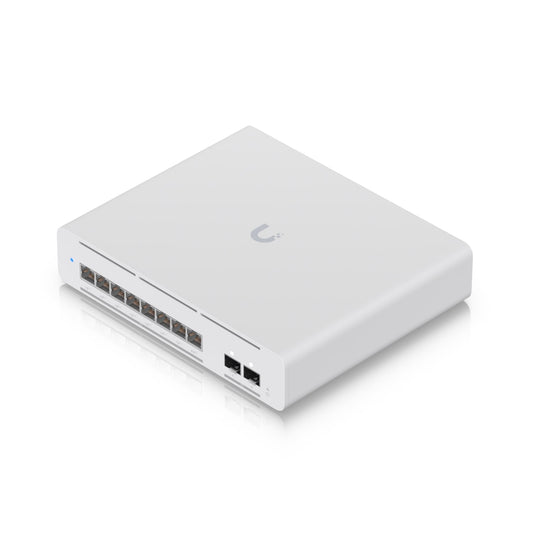 Ubiquiti Pro XG 8 PoE, Compact Desktop/Wall-mountable, Professional-grade 8-port, Layer 3 Etherlighting PoE++ Switch With (8) 10 GbE, (2) 10G SFP+