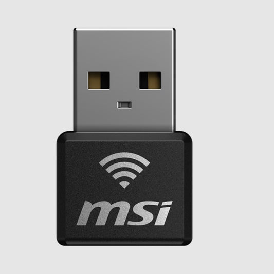 MSI GUAX18N AX1800 WiFi USB Adapter, 2.4GHz / 5GHz, 2x Dual Antennas, USB 2.0, Windows 10 / 11