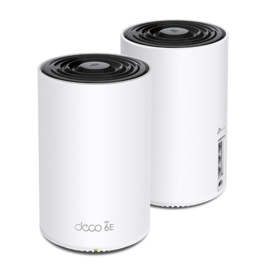TP-Link Deco XE75 AXE5400 Tri-Band Mesh Wi-Fi 6E System (2-pack) 574 Mbps at 2.4 GHz + 2402 Mbps at 5 GHz + 2402 Mbps at 6 GHz