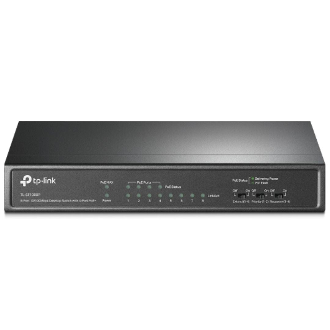 TP-Link TL-SF1008P 8-Port 10/100Mbps Desktop Switch — 4-Port PoE, 57W, IEEE 802.3af