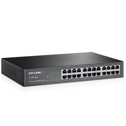 TP-Link TL-SF1024D 24-Port 10/100Mbps Rackmount Unmanaged Switch — Energy-Efficient