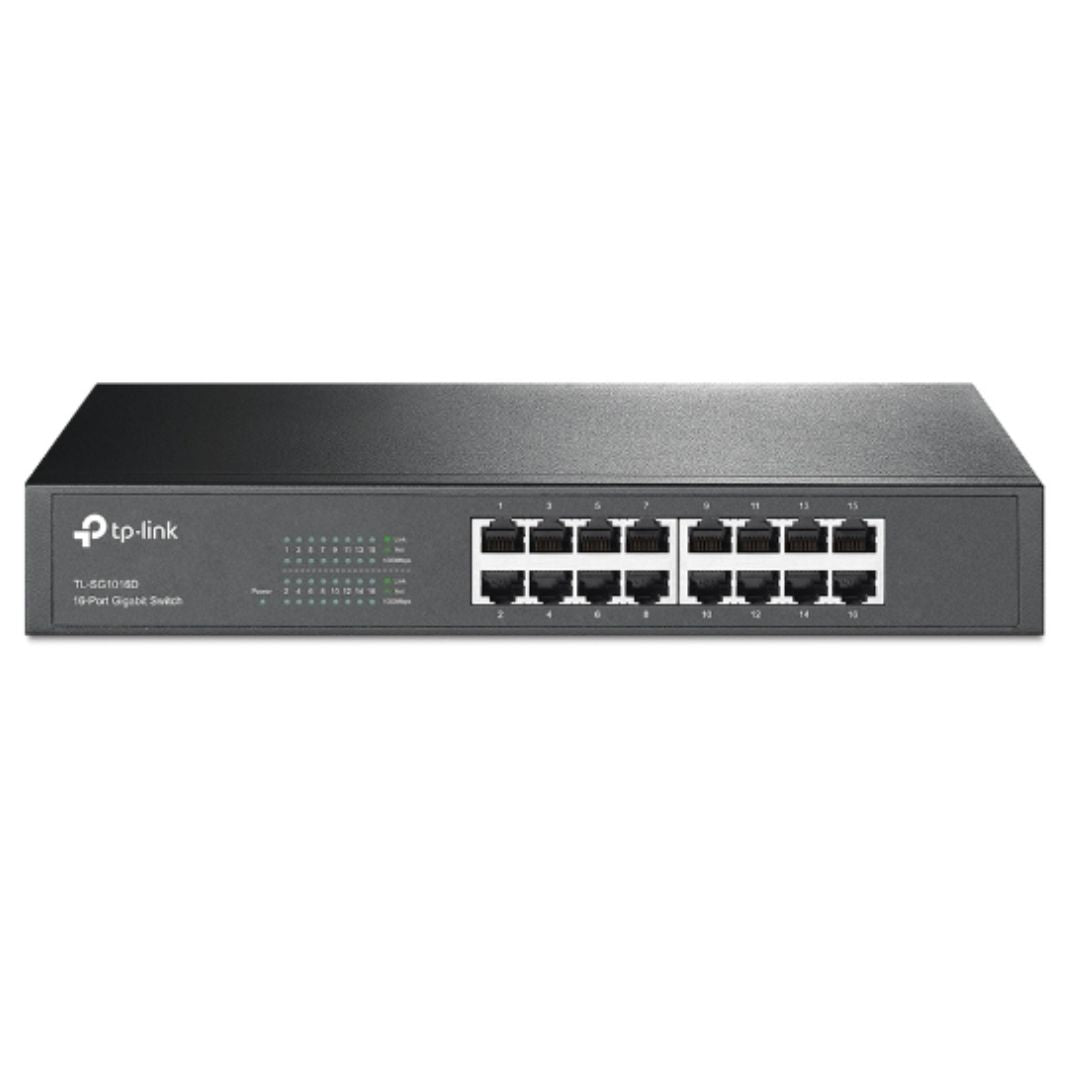 TP-Link TL-SG1016D 16-Port Gigabit Unmanaged Switch — Desktop / Rackmount, Energy-Efficient