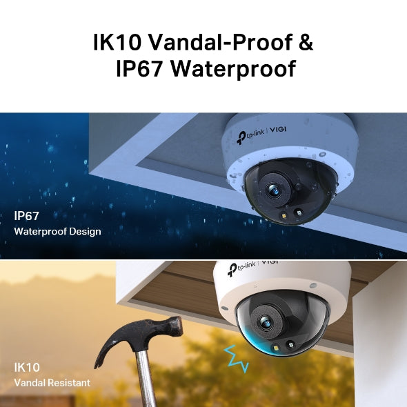 TP-Link VIGI 5MP C250(2.8mm) Full-Color Dome Network Camera 2.8mm Lens, Smart De