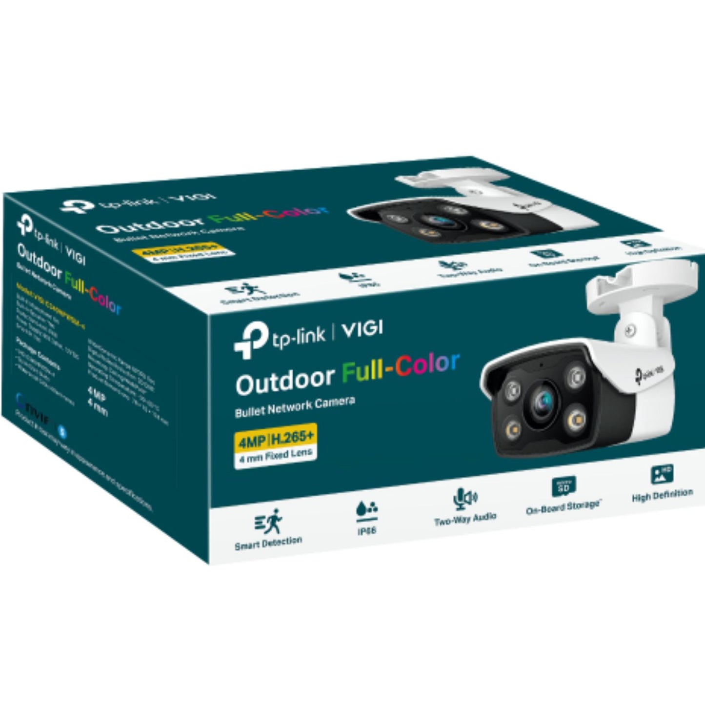 TP-Link VIGI 4MP C340(2.8mm) Outdoor Full-Colour Bullet Network Camera, 2.8mm Le
