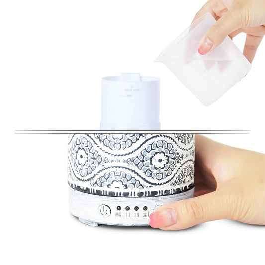 mbeat® activiva Metal Essential Oil and Aroma Diffuser-Vintage White -100ml Built-in 7 LED colour changing Auto stop misting Product weight: 0.26 kg