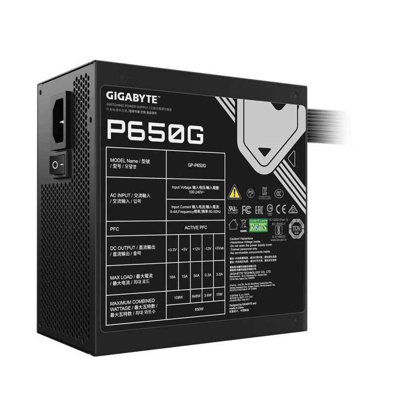 Gigabyte GP-P650G 650W ATX PSU Power Supply 80+ 120mm 12V >100K Hrs