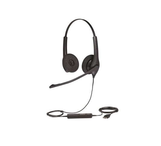 Jabra Biz 1500 Duo USB-A Corded Headset, Professional. Affordable, Durable, Noise-Cancelling, HD Voice, All-Day Comfort, Plug & Play