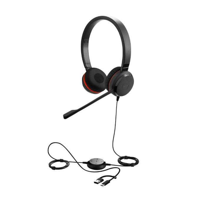 Jabra Evolve 30 II, USB C/AÂ Stereo Stereo UC, Great 0s and music, Plug-and-play connectivity, Manage 0s easily, Flexible connectivity via 3.5 mm