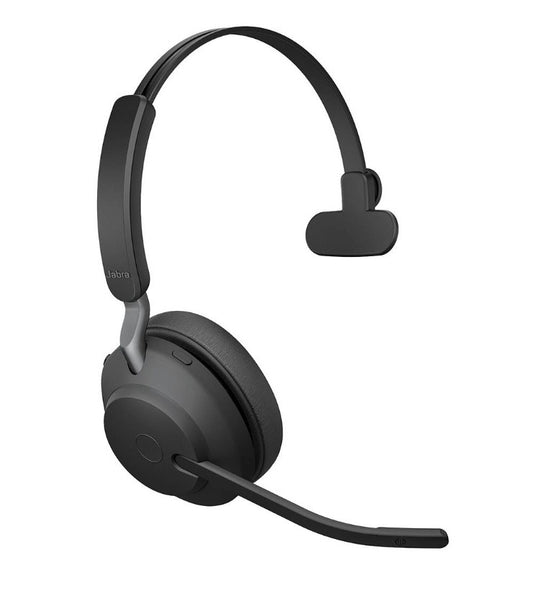 Jabra Evolve2 65 MS Mono Black Bluetooth Headset, Link 380 USB-A Passive Noise-cancelling, 2ys Warranty, 3-Microphone 0 Technology, Up to 37 Hours