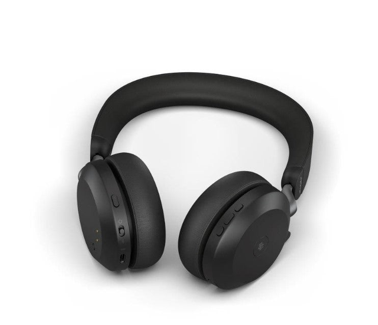 Jabra Evolve2 75 USB-A Link380a MS Stereo Stand Black, 8-Mic Technology, 36 Hours Battery & Fast Charge, Dual-Foam Tech, Discreet Hide-Away Boom Arm