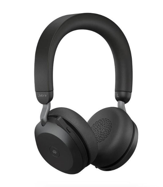 Jabra Evolve2 75 USB-C Link380c MS Stereo Stand Black, 8-Mic Technology, 36 Hours Battery & Fast Charge, Dual-Foam Tech, Discreet Hide-Away Boom Arm