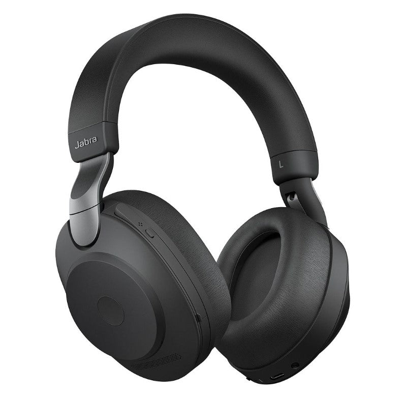 Jabra Evolve2 85 UC Stereo Black Link 380 USB-A and Charging Stand USB-A ANC Bluetooth Headset, 10-Microphone Technology, Digital Hybrid ANC