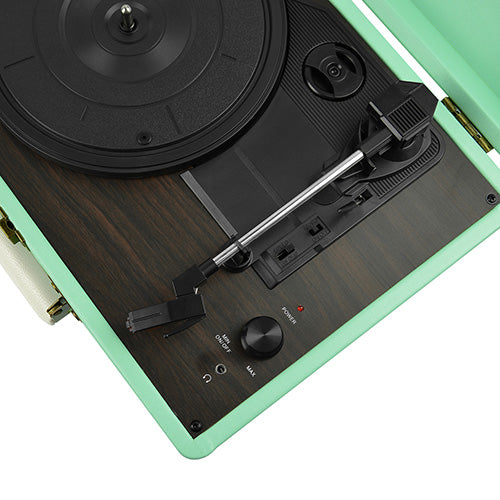 mbeat Woodstock Retro Turntable Record Player — Tiffany Blue