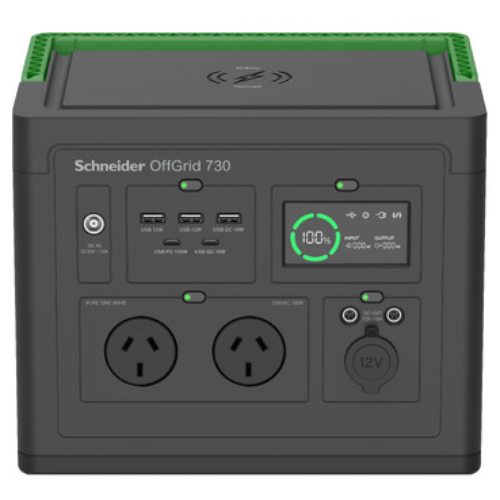 APC OffGrid Portable Power Station 730, 738Wh Lithium-ion, LCD, 2 AS3112 Australian outlets, Sinewave, 3 USB-A, 2 USB-C, Wireless Charger