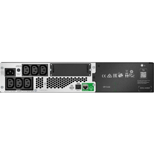 APC Smart-UPS 750VA/600W Line Interactive UPS,2U Rackmount,230V/10A Input, 6x IEC C13 Outlets, Li-Ion Battery, SmartConnect,Short Depth