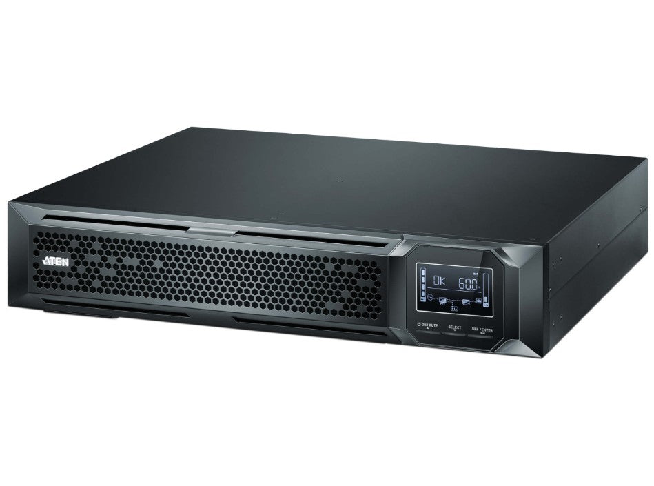 Aten 3000VA/3000W Professional Online UPS with USB/DB9 connection, 8x C13 outlets and 1x C19 outlet, optional SNMP, EPO and RJ port surge protection
