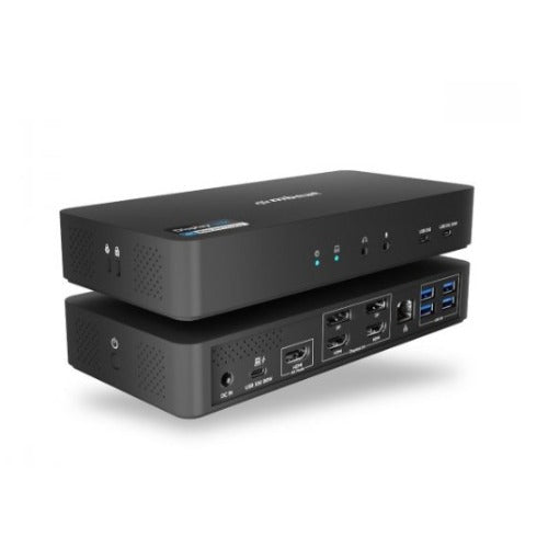 mbeat® mbeat USB-C Triple 4K Display Docking Station Triple 4K@60Hz 1 × HDMI 2.0 Host Port: 1 × USB-C 10Gbps 2 × USB-C 10Gbps 4 × USB-A 5Gbps