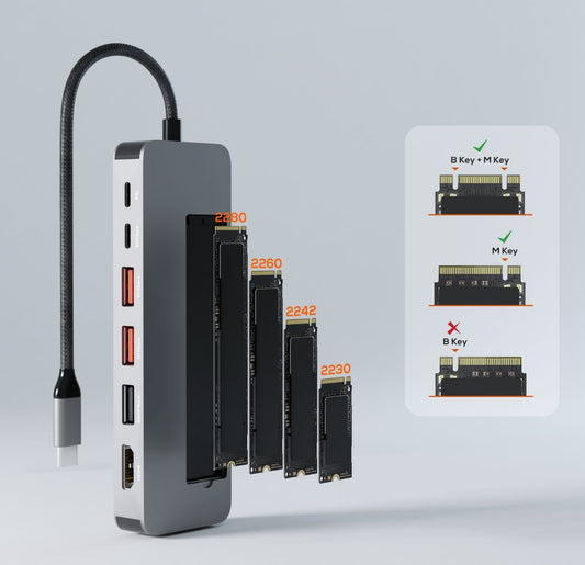 mbeat mbeat Elite 9-in-1 USB-C Multiport Hub with Built-in M.2 NVMe SSD Enclosure